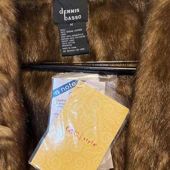 Vintage Dennis Basso Berry Burgundy Suede Coat Brown Faux Fur Medium - Picture 2 of 10